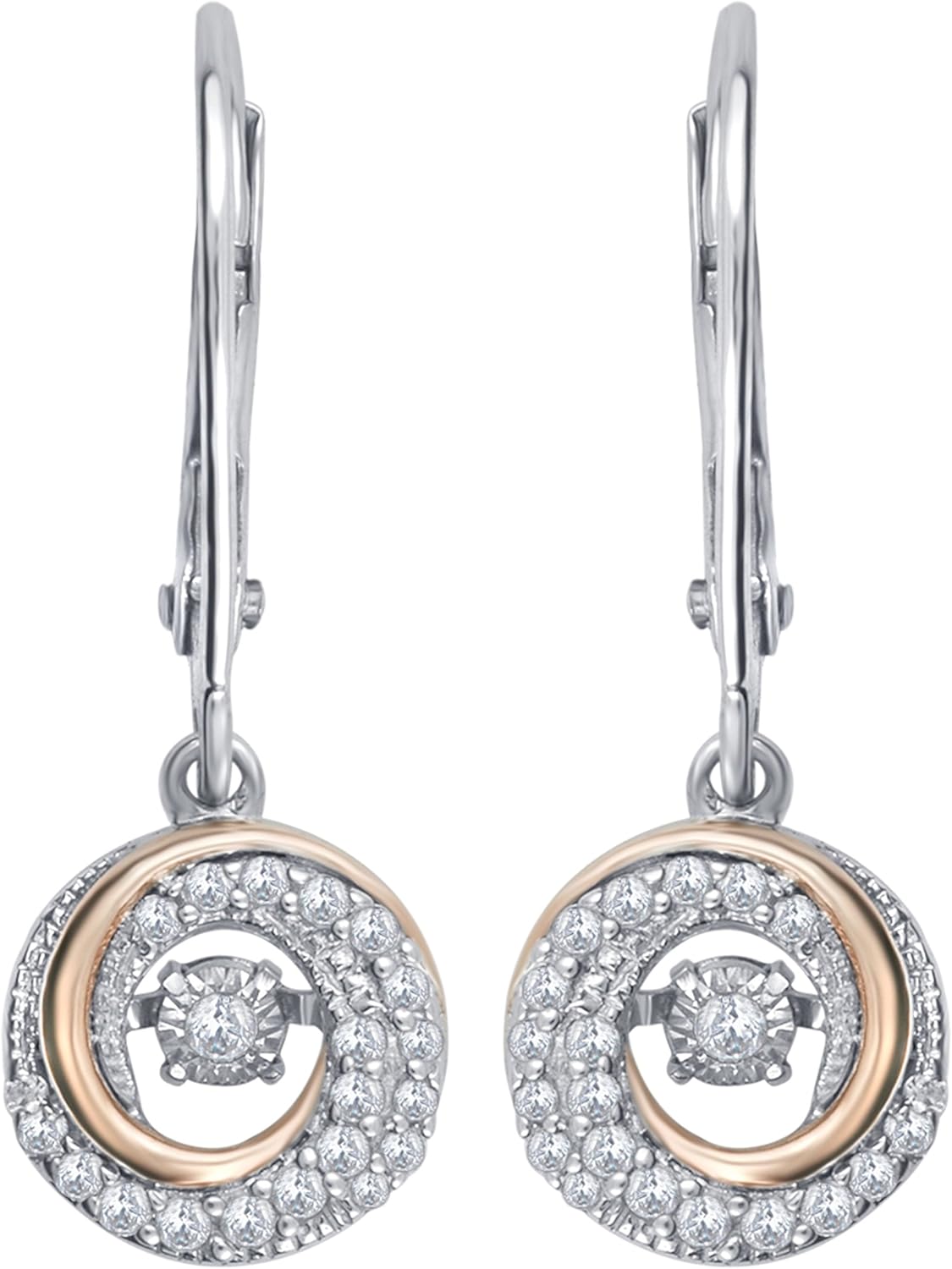 1/4 cttw Dancing Diamond Earring in Sterling Silver Jewelry
