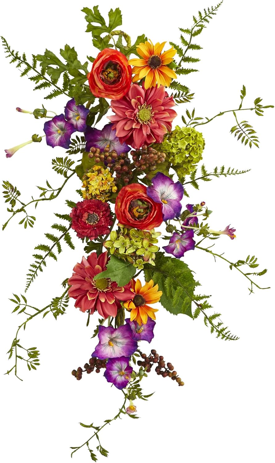 Nearly Natural 4578 Garden Flower Teardrop,24"