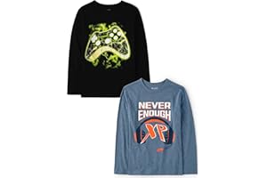 The Children's Place Boys Gamer,Cars,Sports Long Sleeve Graphic T-Shirts,2 Pack