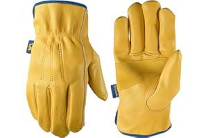 Wells Lamont Men’s Slip-On HydraHyde Full Leather Work Gloves | Water-Resistant | Large (1168L)