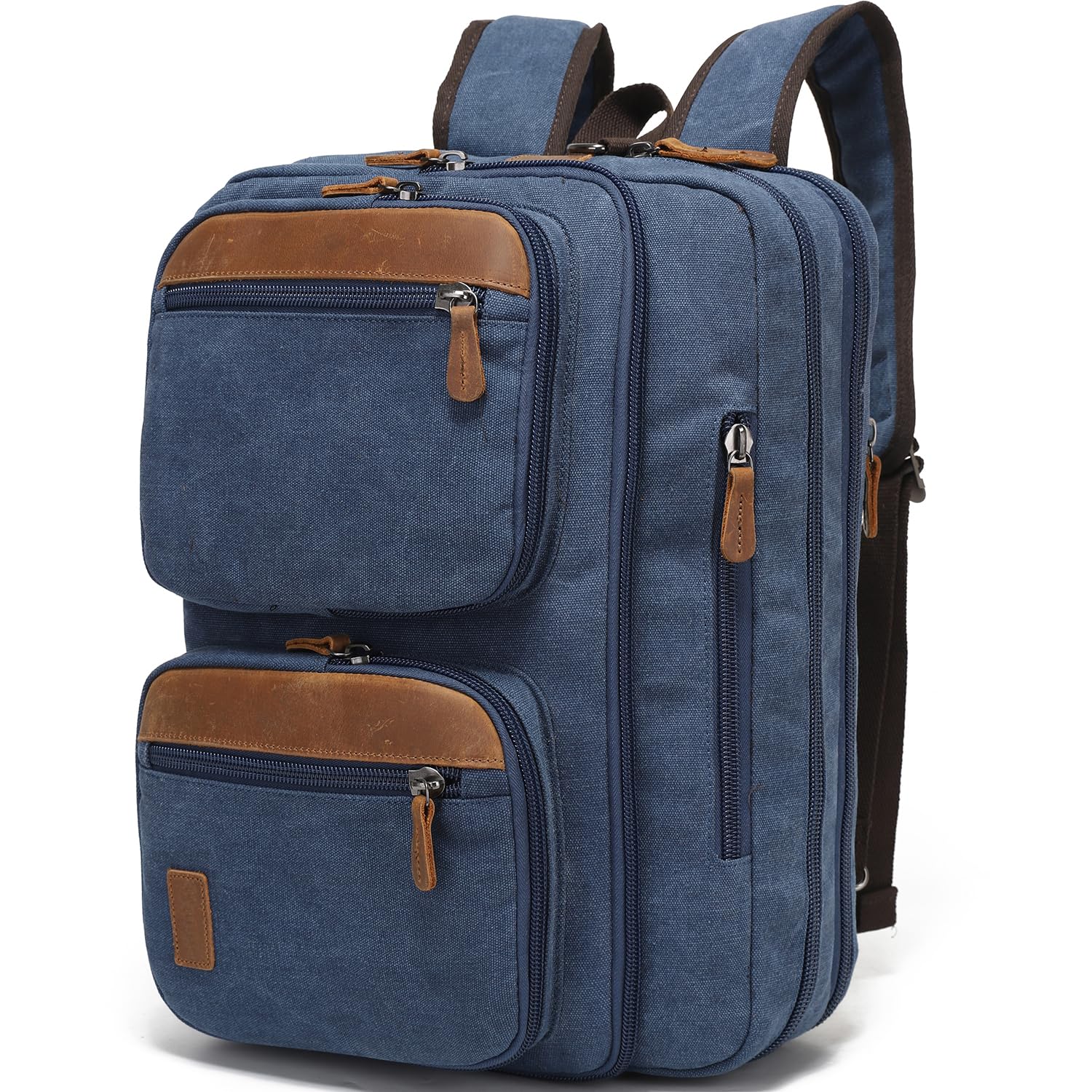 Photo 1 of 3 In 1 Messenger Bag for Men: 18.5'' Canvas Mens Laptop Computer Bag Backpack with Multiple Pockets & Laptop Sleeve & USB Port for Men Work, Carry On Crossbody Bag for Notebook,(Blue)