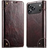 SINIANL Wallet Case for iPhone 17 Pro Max with Card Holder, Magnetic Kickstand Leather Flip Fold Protective Cover for Apple 17 Pro Max Case Wallet Brown