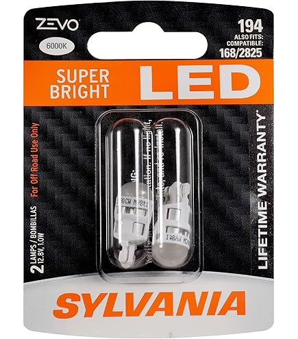 Amazon.com: SYLVANIA - 194 ZEVO LED Amber Bulb - T10 W5W (Contains