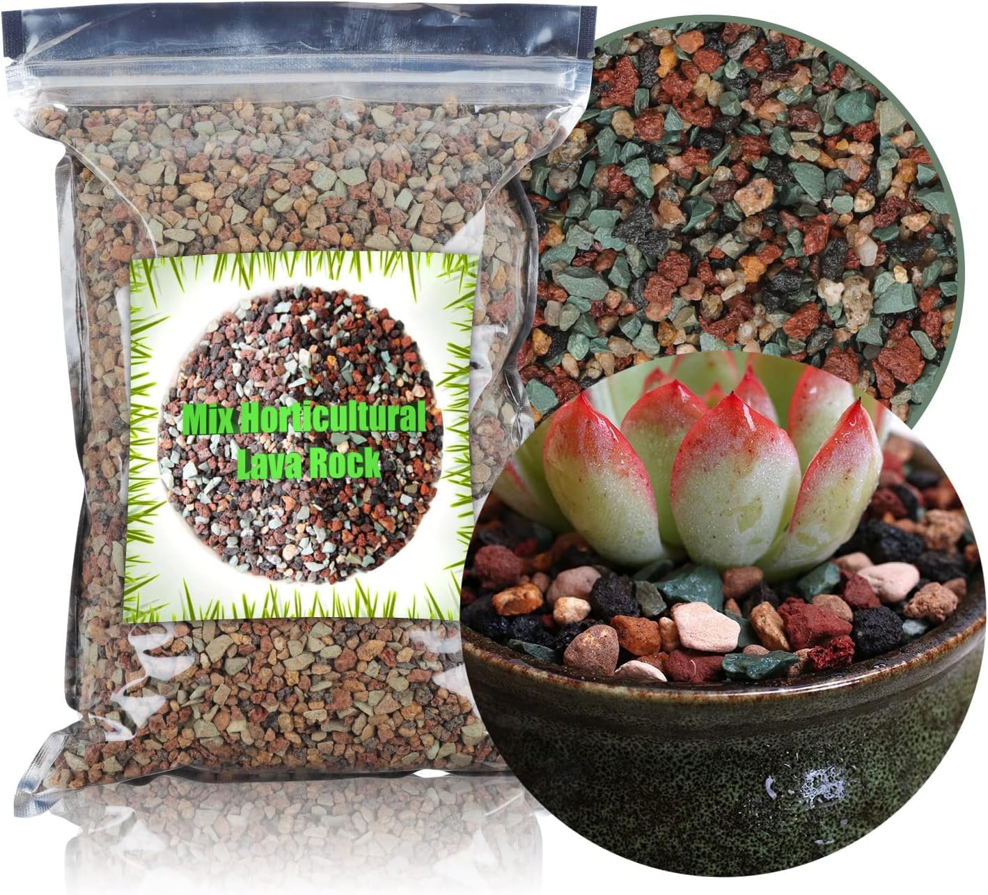 GOTVUGE Horticultural Lava Rock Mix, Pumice Succulent Cactus Natural Potted Bonsai Garden Gravel Top Dressing, 500g