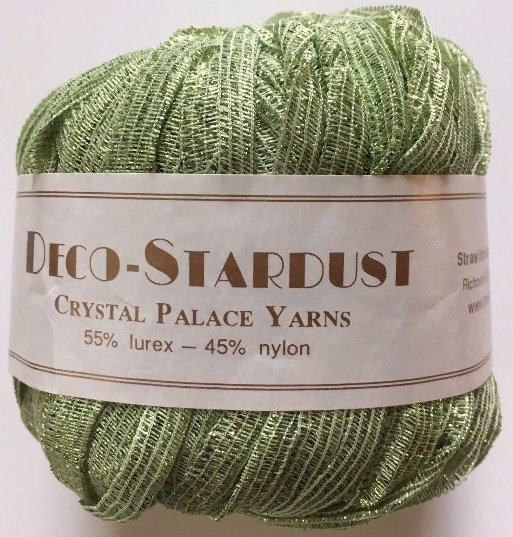 Crystal Palace Deco Stardust Ribbon Yarn #4438 Lime Glow