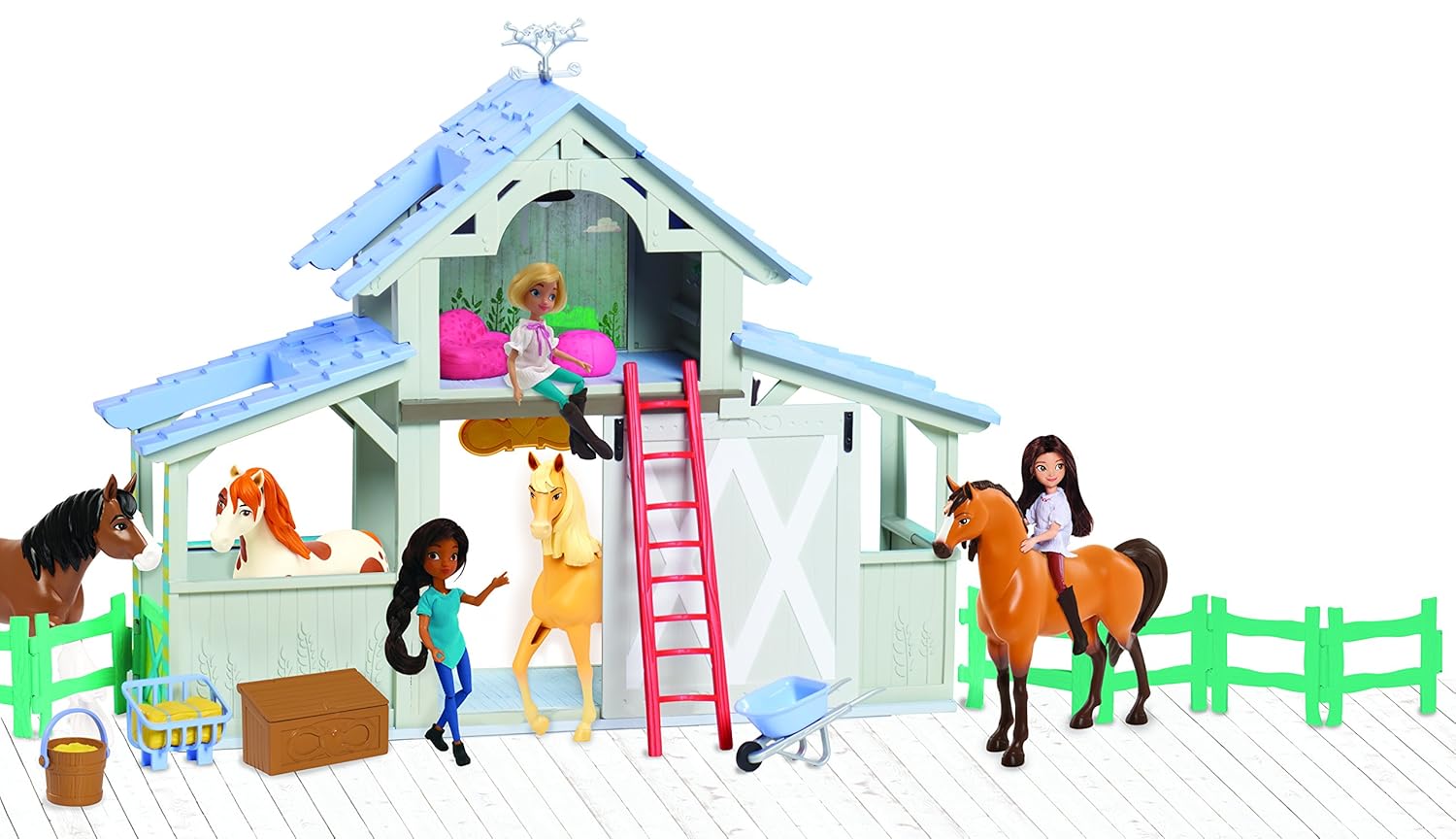 Kids Spirit Play Set Horse Barn Stable Toy Pretend Toddler Gift