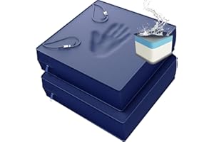 YENING 21x21 Memory Foam Outdoor Chair Cushions Waterproof 4 Inch Extra Thick Patio Seat Pads for Furniture Navy Blue Set of 2