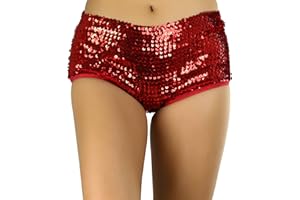 ToBeInStyle Women's Liquid Shiny Metallic Mini Booty Cheeky Shorts
