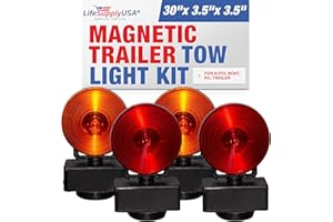 LifeSupplyUSA LED Magnetic Towing Trailer Tow Light Tail Light Haul Kit for Auto, Boat, RV, Trailer (2-Pack)