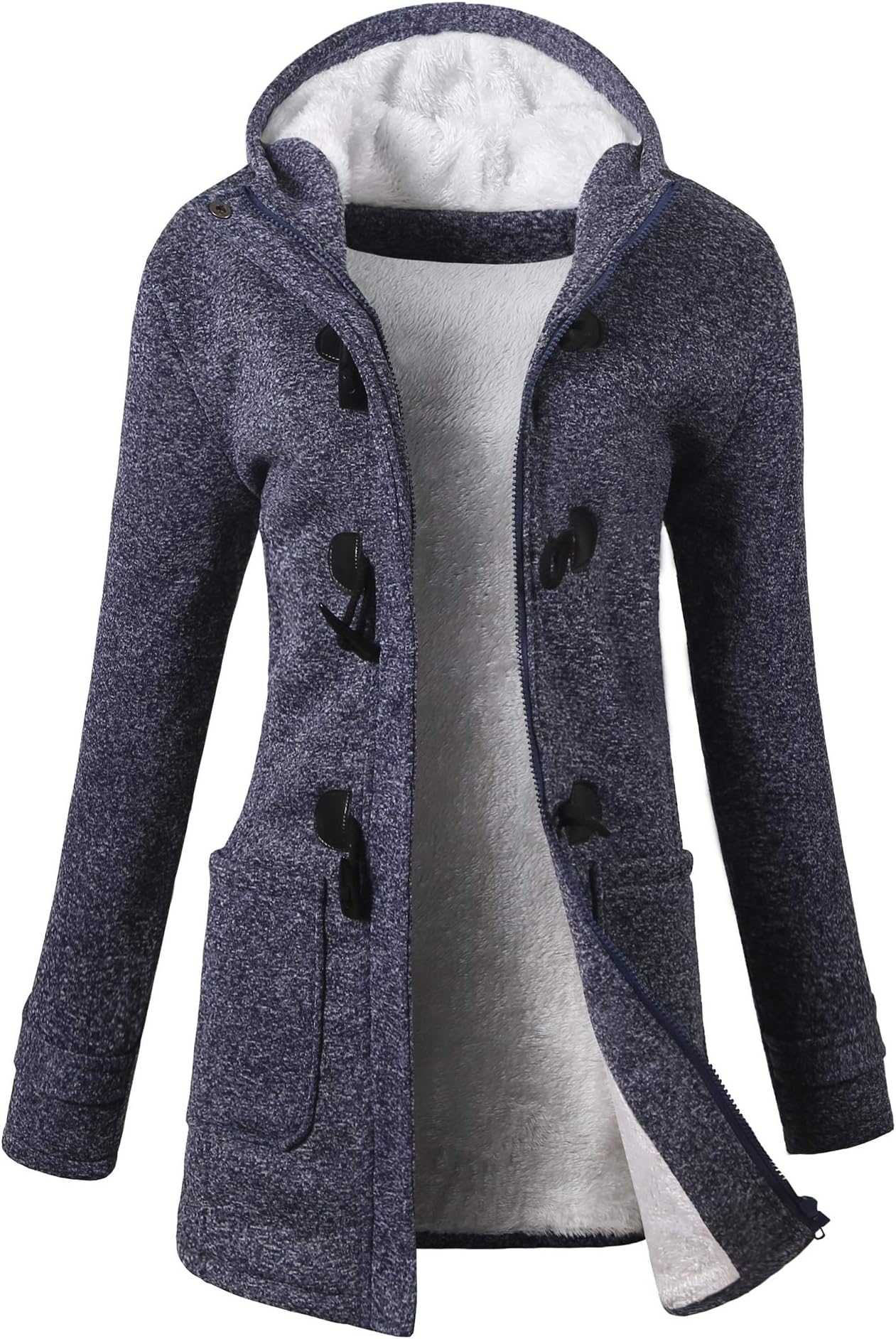 Womens Winter Fashion Outdoor Warm Wool Blended Classic Pea Coat Jacket