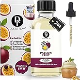 Dolce Foglia Passion Fruit Extract - 2 Ounce Oil-Soluble Multipurpose Flavoring Ideal for Candy Making, Baking, Lip Balm, and Ice Cream - Passion Fruit Concentrate Perfect for Weight Management