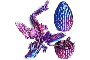 TOOSPESY 3D Printed Dragon Egg with Flying Dragon Inside Fidget-Easter Dragon Egg with Wings Crystal Dinosaur Eggs Fidget Toys with Movable Joints for Kids Adults Gifts