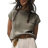 Himosyber Women's Solid Sleeveless Vest Mock Neck Cap Sleeve Knitwear Sweater Tops