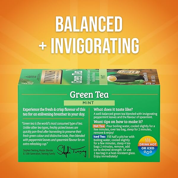TWININGS TEA, TEA,GREEN,MINT 20 BAG