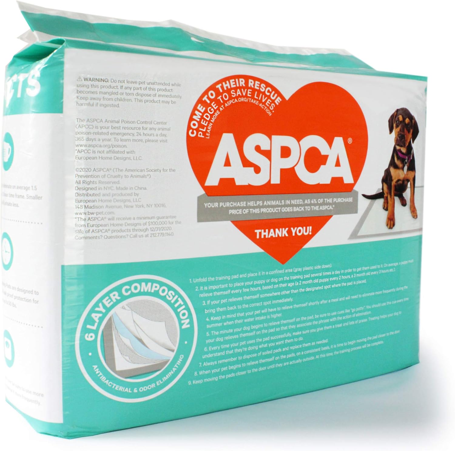 ASPCA AS62930 Dog Training Pads, Pack of 100, Gray, 22" x 22" - Pack of 100 : Pet Supplies