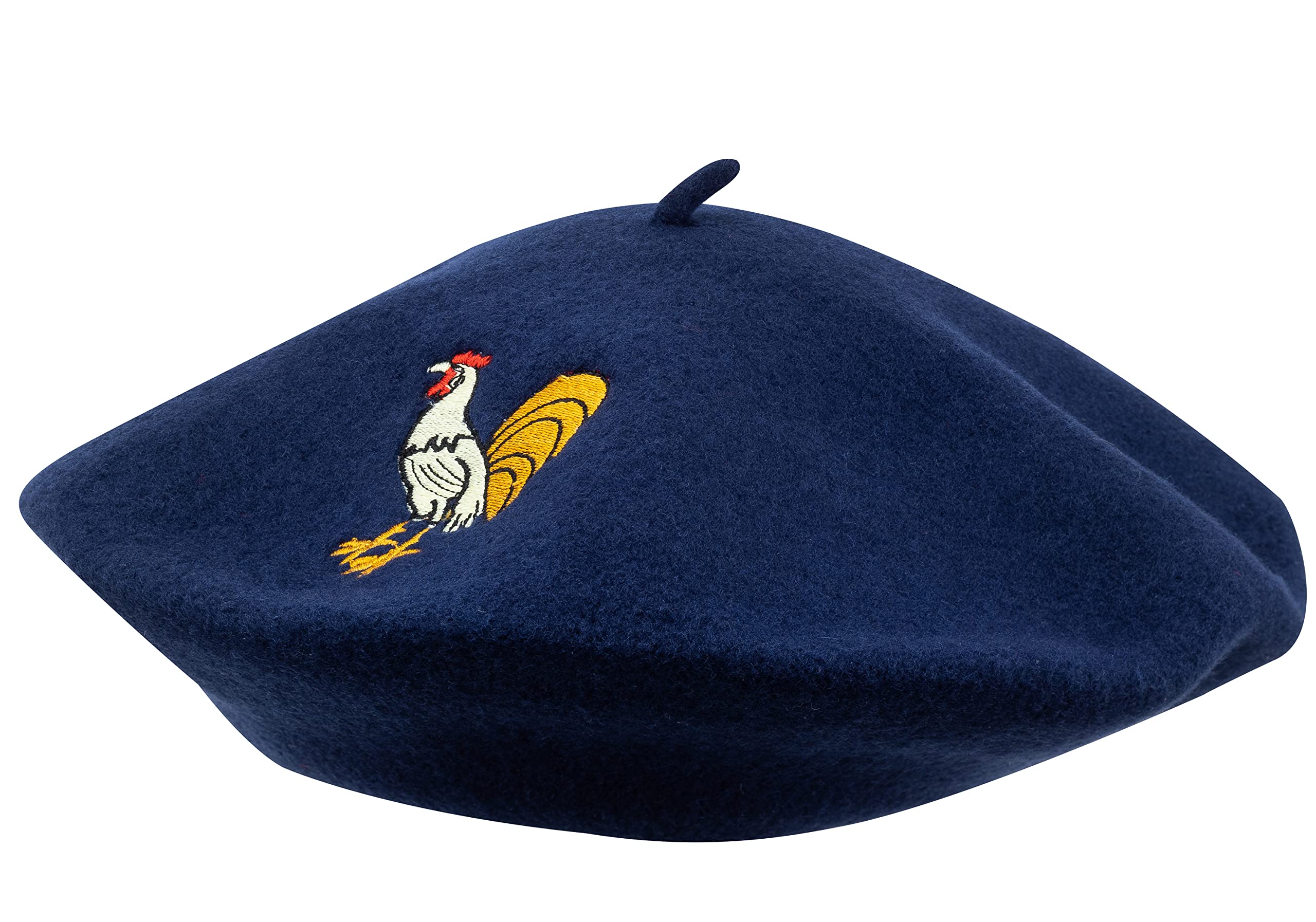 A Chacun Son Pays Special French Sports Team Beret - Rugby - Football - Handball - One Size - Teen/Adult - Wool - Black - Summer/Winter Fashion