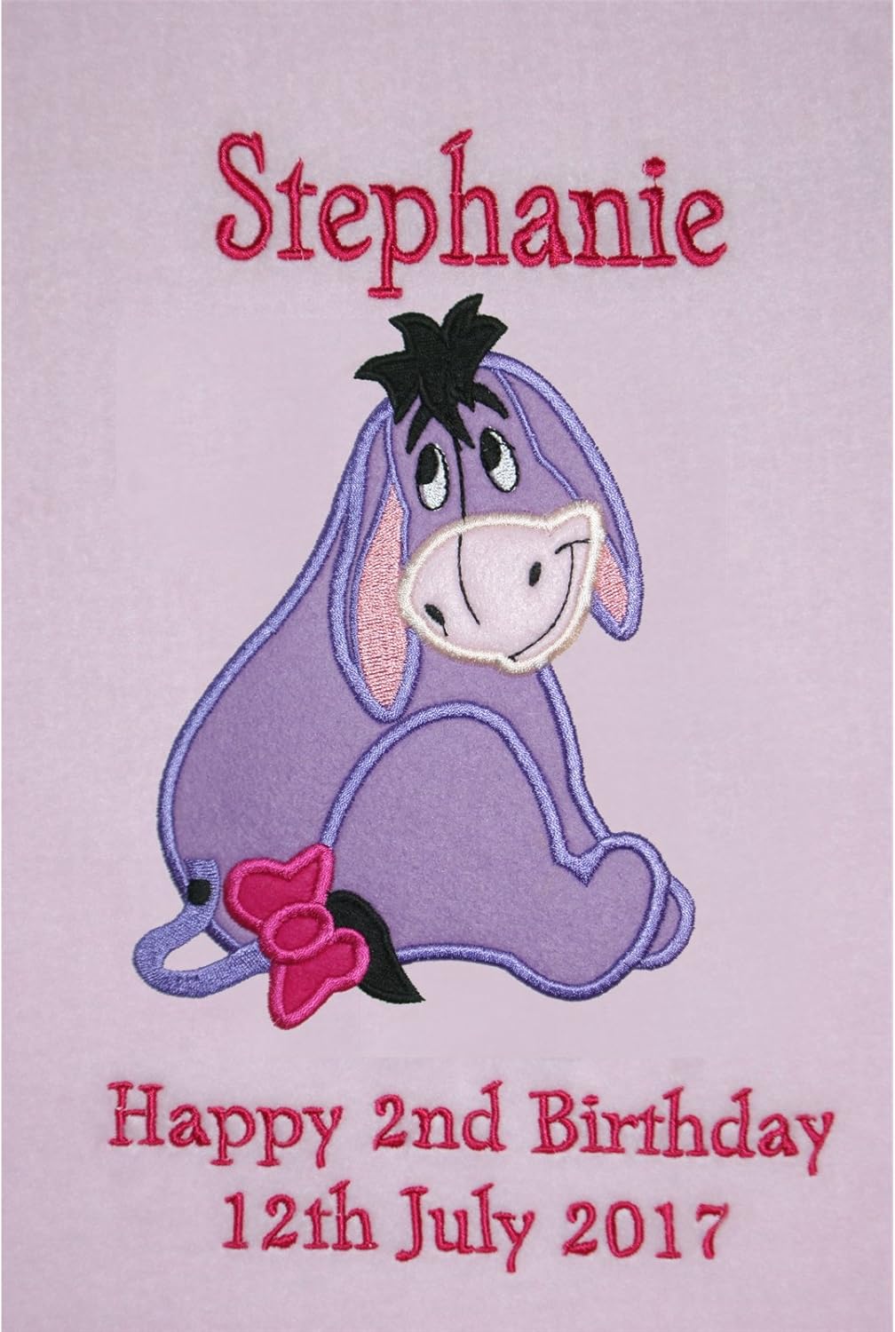 Eeyore Disney Personalised Fleece Baby Blanket (01 Baby Pink) Amazon