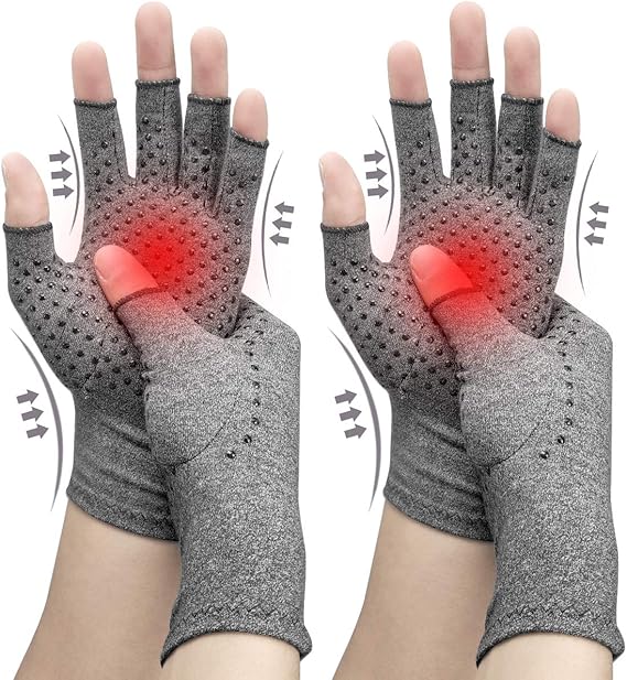 2 Pairs Compression Gloves, Arthritis Gloves for Women & Men, Carpal