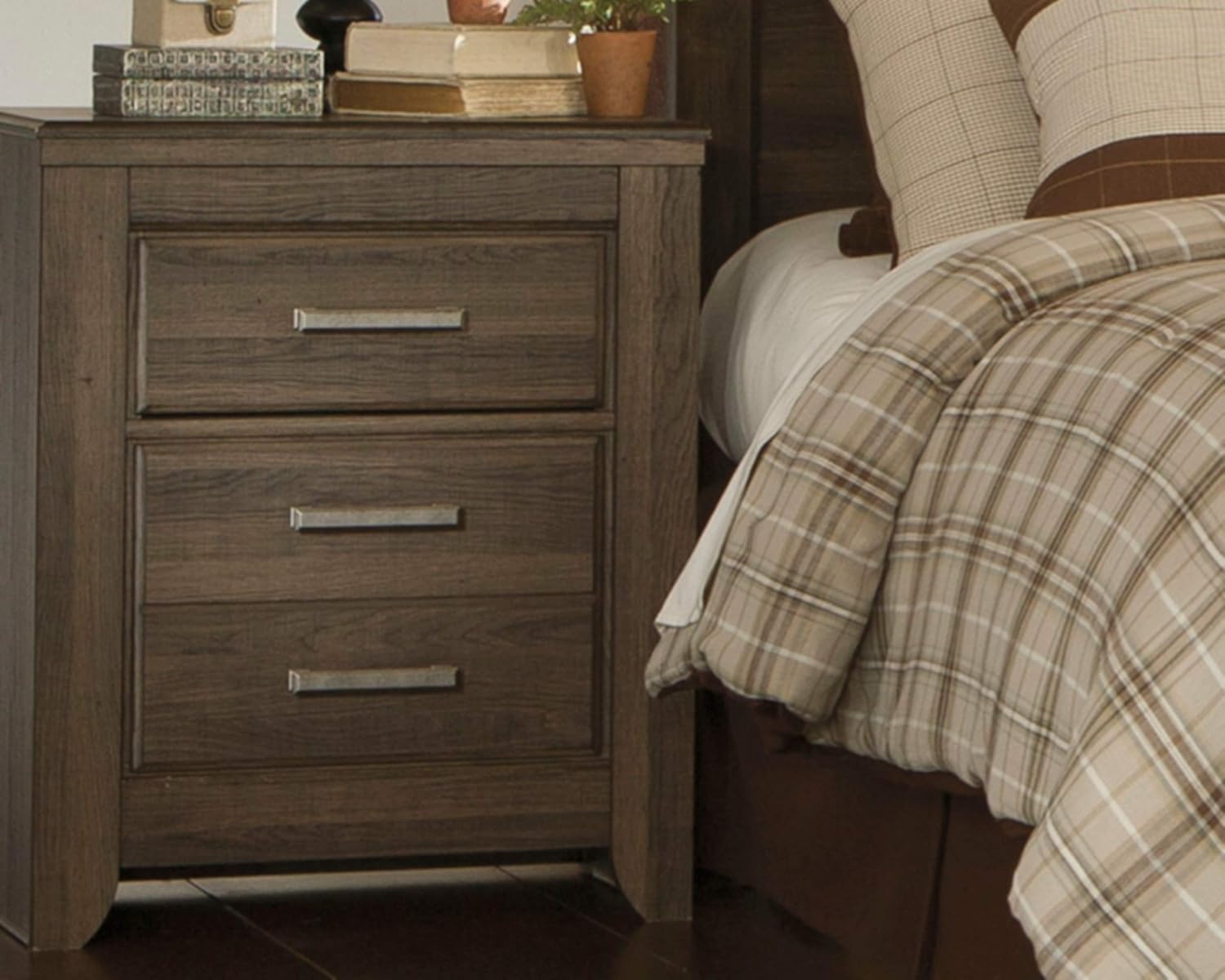 Ashley Furniture Signature Design - Juararo Nightstand - 2 Drawer - Rectangular - Dark Brown: Furniture & Decor