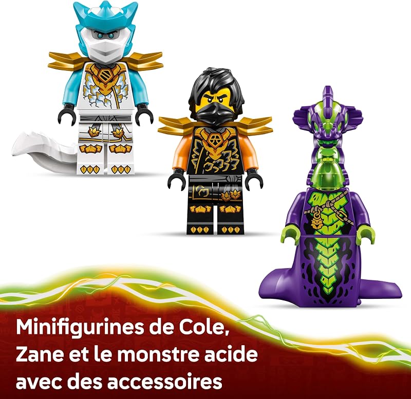 Ninjago La Mission du Robot Cole et du Dragon Zane - Jouet Ninja avec Figurine d'action, 3 Minifigurines & Sabre - Cadeau d'anniversaire pour Garçon dès 7 Ans & Fans 71854 — photo 5 sur 8