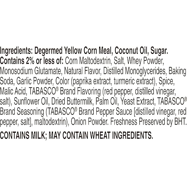 BUGLES TABASCO CRISPY CORN SNACKS, 3 OZ