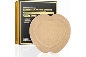 EVERLIT Sacrum Silicone Foam Dressing | Highly-Absorbent Waterproof Sacral Bandage Pad for Bed Sore Pressure Ulcer Wound Care | Sterile Adhesive Dressing for Chronic Wounds (9" x 9" | 10 Pack)