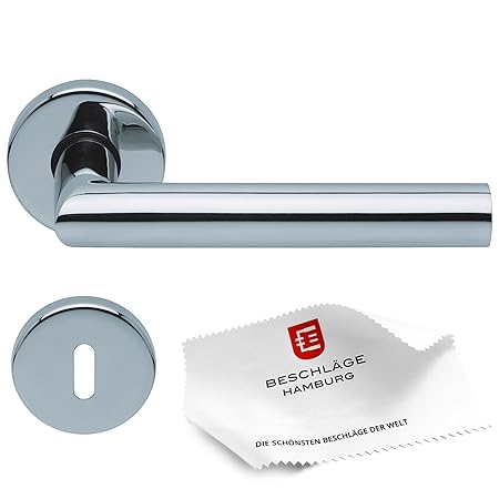 Türgriffe von Beschläge Hamburg: Türbeschlag Amsterdam scoop SBL 1106 — Türklinken mit Buntbart Rosetten für Zimmertüren — Dr