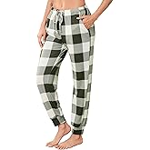 Vlazom Women Plaid Pajama Pants Comfy Lounge Pants Sleep Pj Bottoms Jogger Trousers with Pockets Drawstring