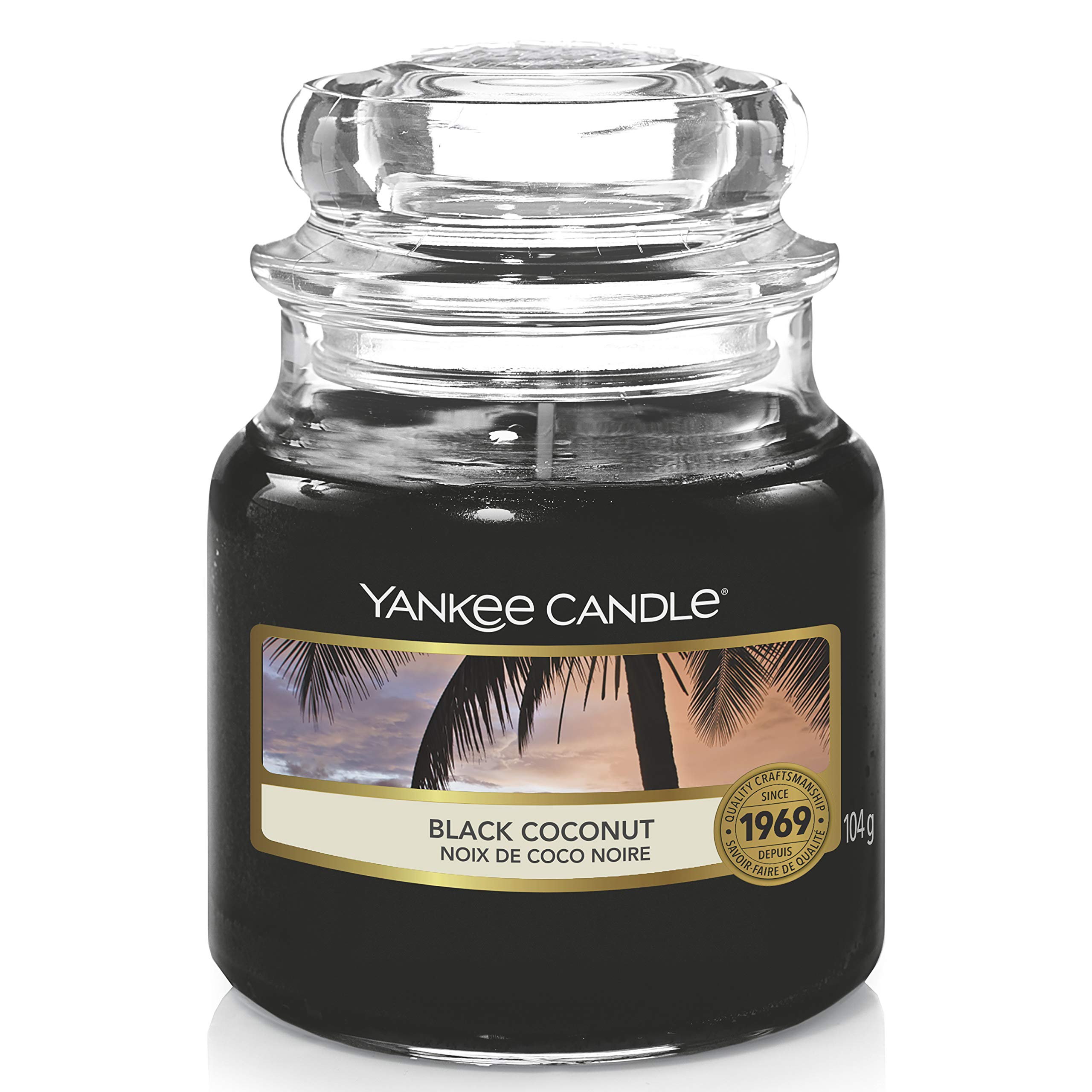 Yankee Candle Scented Candle | Black Coconut Small Jar Candle | Burn Time: Up to 30 Hours