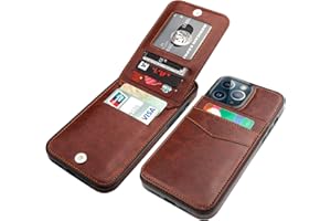 KIHUWEY Compatible with iPhone 13 Pro Max Case Wallet with Credit Card Holder, Premium Leather Magnetic Clasp Kickstand Heavy Duty Protective Cover for iPhone 13 Pro Max 6.7 Inch(Brown)