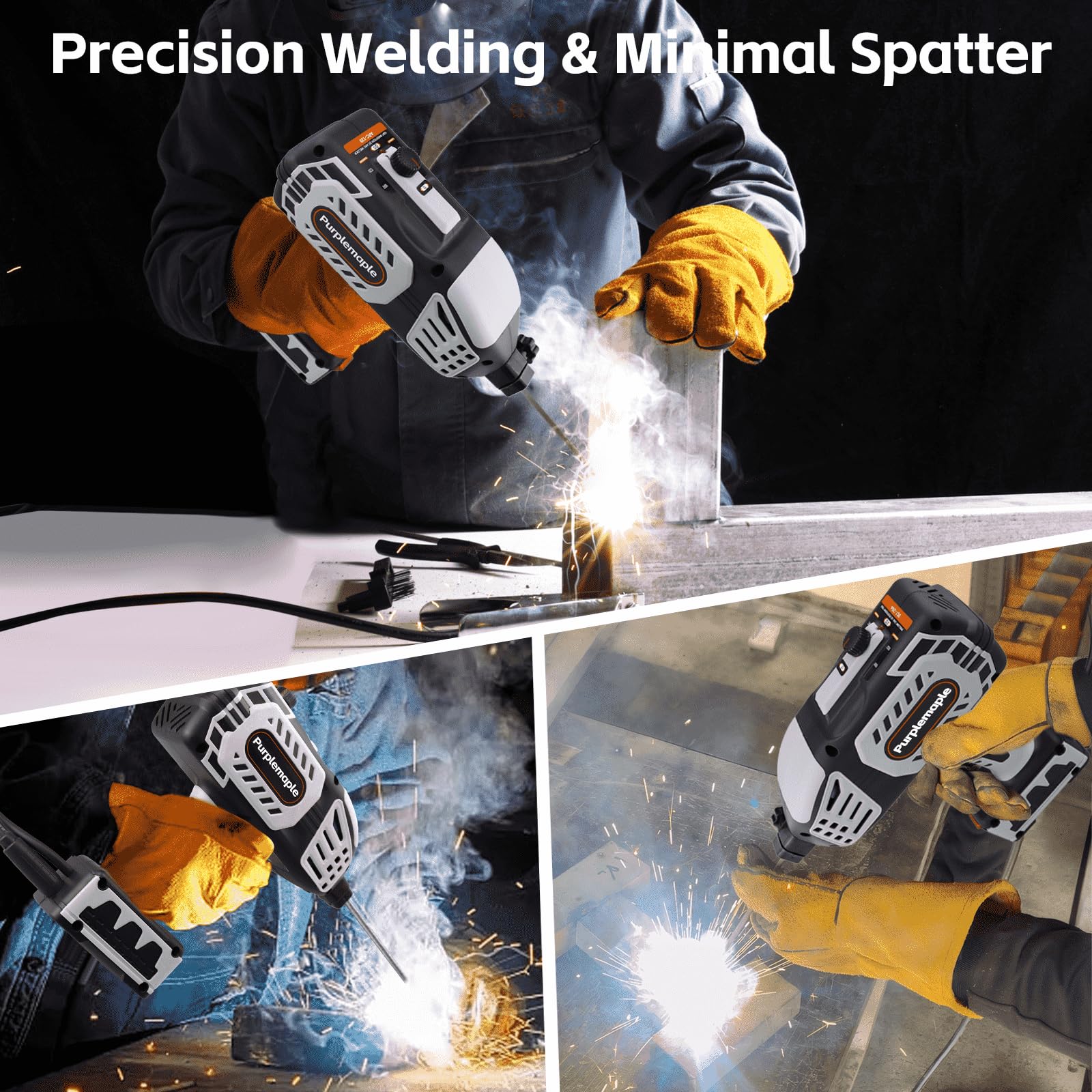 Purplemaple Portable Hand held Welding Machine for Metal, 20-120A 110V Electric Welding Machine with IGBT Inverter 5 Variable Current Adjustment, ARC Welder Gun, With 20 Pcs 3/32