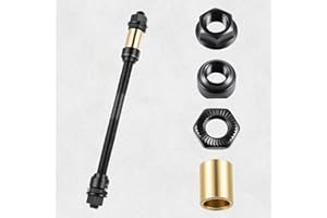Skrfren Bicycle Axles Rear Axle Set 175mm/6.98" Bicycle Multiple Speed Rear Hub Axles Bike Axle 3/8 Inch 26 TPI Hub Shaft Conical Lock Nut Washer Kit,1PCS