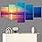 SIGNWIN 5 Panel Canvas Wall Art Modern Art Coastal Colorful Multicolor Photography Romantics Sunset for Home Decorations Ready to Hang - 60"x32"