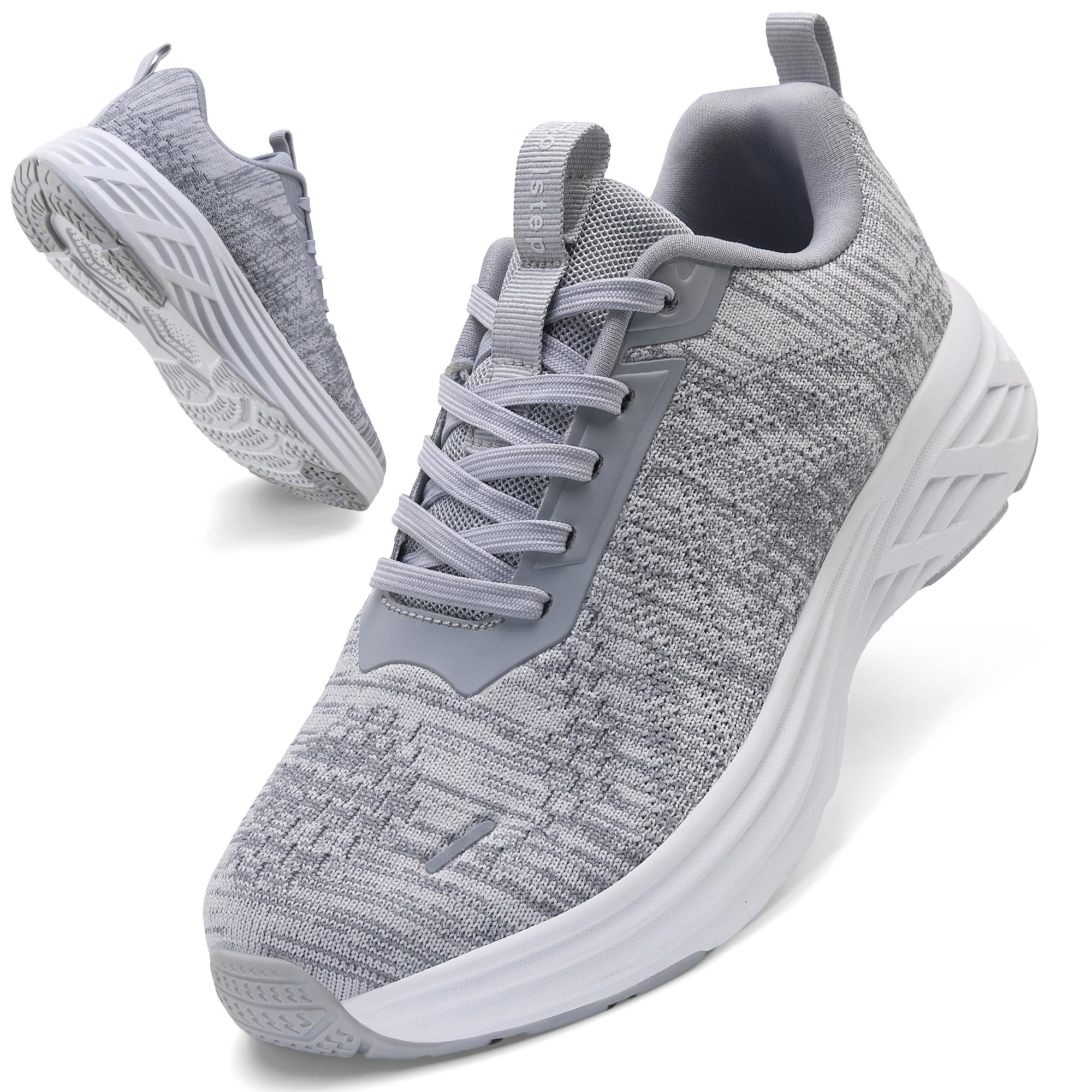 Photo 1 of Rollstep Wide Toe Box Shoes Women Sneakers Extra Wide Width Arch Support Non-Slip Tennis Athletic Ultralight Running Shoes for Women Walking Diabetic Plantar Fasciitis Footwear Mixed Light Gray 42