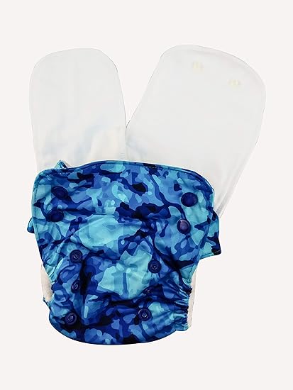 Kindermum in AIO - Aqua Folder All-in-one Cloth Diapers - one Size, 100% Organic Cotton Inserts