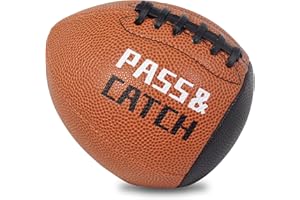 KUYOTQ PassCatch Training Football, Peewee Size(Ages 3-9) Kids/Youth (Ages 7-13) Official Size(Ages 13+) Fatherless Bounce Back Leather Football Improving Enhance Solo Passing Catching Skills
