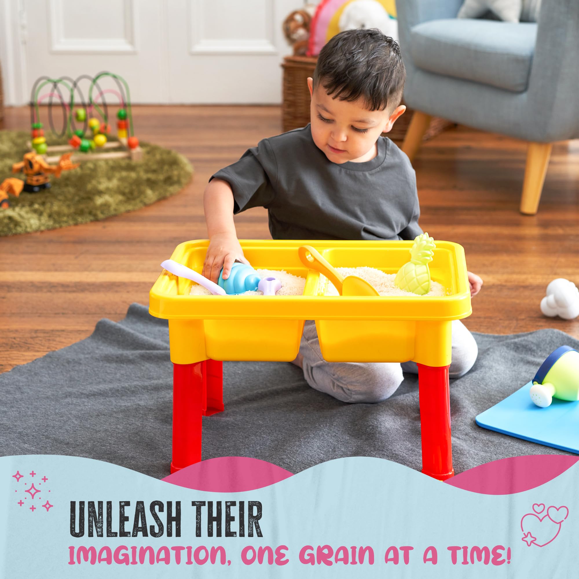 Kraftex Kids Sensory Table for Toddlers. Use as Sand Water Table for Toddlers, Sand Table or Sensory Bin Table. Indoor or Outdoor Water Sand Table.