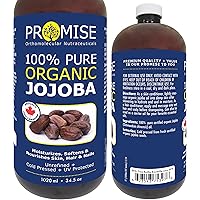 ORGANIC JOJOBA Oil 100% Pure Moisturizing Oil, skin, hair and body, Unrefined Hexane Free, Natural Cold Pressed + UV Protecte