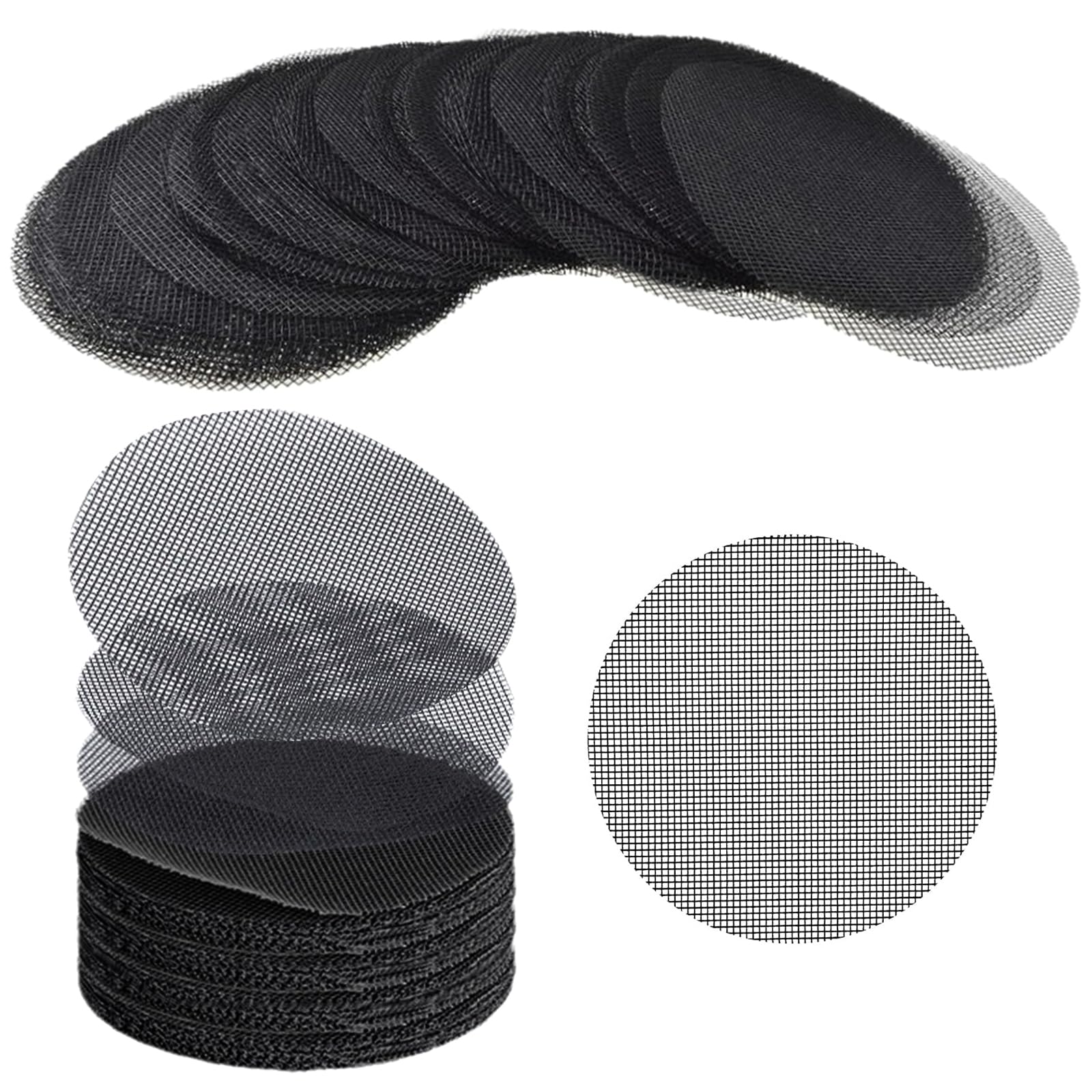 Rjayaa Flower Pot Hole Mesh Pads, 100pcs 4 Inch Drainage Mesh for Plant Pots Round Bonsai Potting Bottom Drainage Grid Mat for Gardening