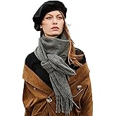MERINOSNUG 100% Merino Wool Winter Scarf for Women Cashmere Pashmina Soft Luxury Warm Shawl Wraps Stole Valentine's Gift