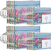 Marspark 20 Pack Mesh Zipper Pouch Bags, Double Layer Nylon Mesh Bags with Handle Storage & Organization A4 & A5 Zipper Pouches for Puzzle Board Game Storage Office Travel, 5 Colors