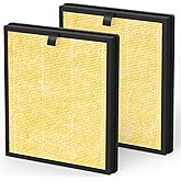 XBWW 2 Packs AP303 304 Replacement Filter Compatible with DAYETTE & FRESHDEW AP303 AP304 Air Cleaner Purifier, Pet Filter, Yellow