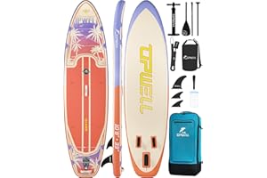 UPWELL 11’6”/11'2”/11'/10'8”/10'6”/10'2” Inflatable Stand Up Paddle Board with sup Accessories Including Backpack, Repairing Kits, Non-Slip Deck, Leash, 3 Fins, Paddle and Hand Pump