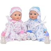 Soft Body Twin Baby Dolls for Toddlers in Gift Box, 12 Inch Baby Doll with Pacifier, Baby Girl Doll and Baby Boy Doll