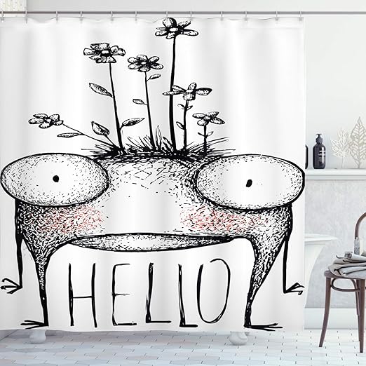 Amazon Com Ambesonne Quirky Decor Shower Curtain By Funny Mutant