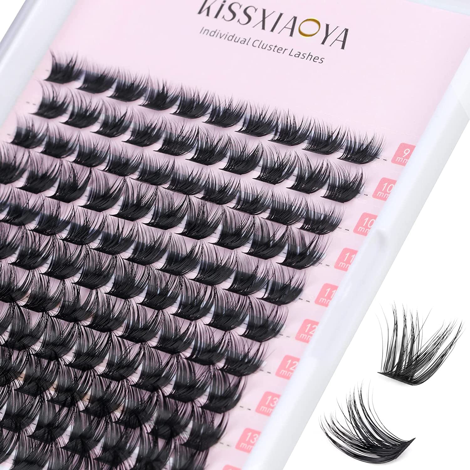 Cluster Lashes Extensions, 120Pcs Individual Clusters Lashes D Curl Mix 9-15mm, Wide Stem Cluster Eyelashes Soft Natural False Eyelashes DIY Eyelash Extension At Home (9-15mm Mix, 120P D Curl)