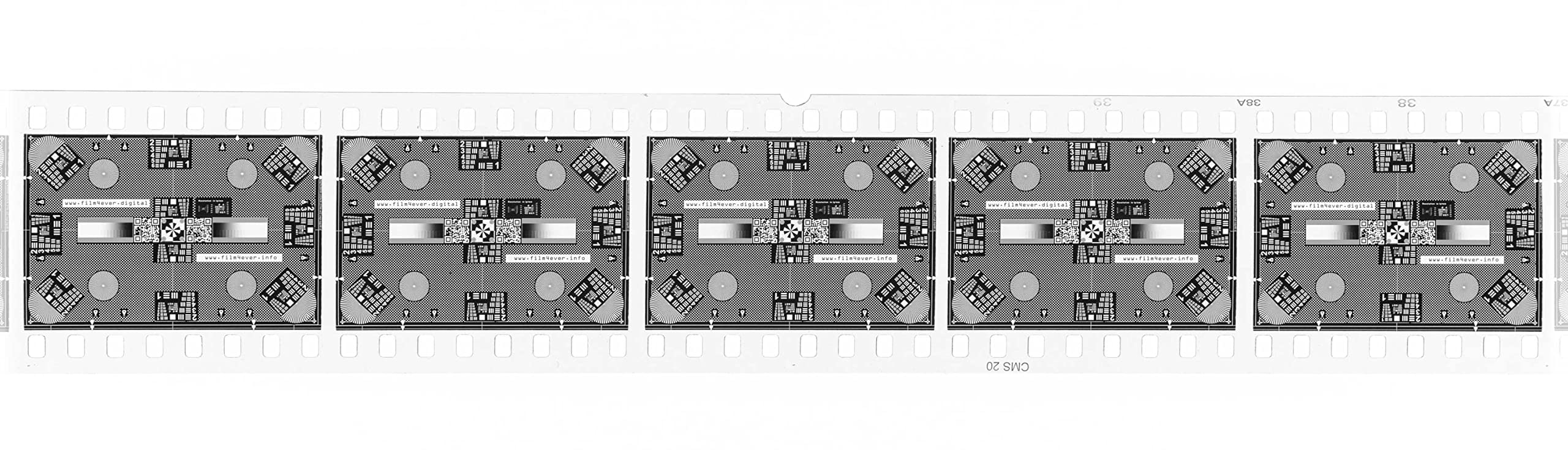 Scan Film Sharp with Vlads Focus Checker. 35 mm High-Resolution Calibration Target Chart for Camera Scanning. Explore The Full Potential of Your Lens – Sharpness and Resolution. Frames per Strip 5.