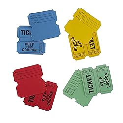 DNB 4000 Pairs Raffle Tickets - 4 Color Set of 1000
