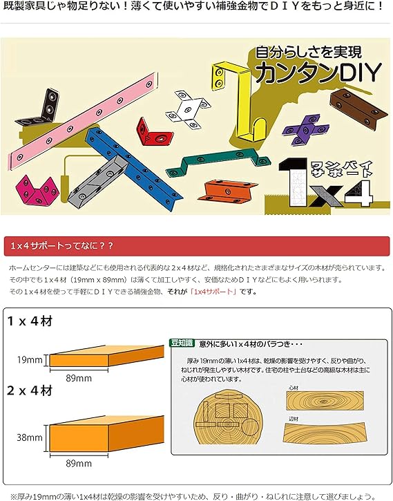 Amazon ダイドーハント 補強金物 1ｘ4 ワンバイ サポート 専用定規 2 X 4 1 X 4材用 高さ 91 X 横 X 幅 59mm 1個入 黒 定規 曲尺