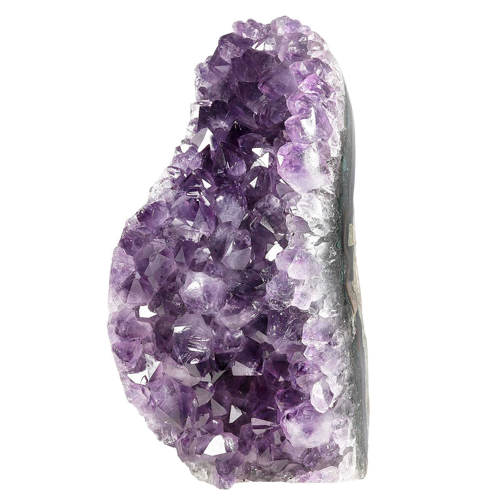 KYEYGWO Natural Amethyst Crystal Cluster Gemstone Specimen for Home Decoration Raw Druzy Geode Quartz Stone Figurine for Reiki Healing Meditation, 600-700g